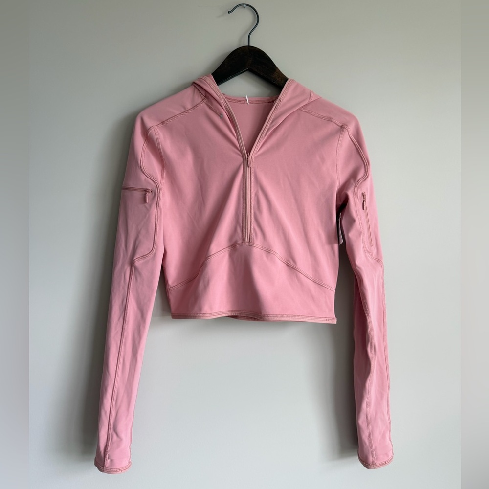 lululemon rulu 1/2 zip long sleeve with hoodie
